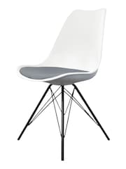 Fusion Living Dark Grey Soho Plastic Dining Chair with Black Metal Legs - Image 5 of 6