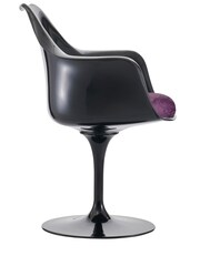 Fusion Living Purple Tulip Set of 2 Armchair with Luxurious Cushion - Image 4 of 6