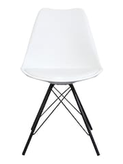 Fusion Living White Soho Plastic Dining Chairs Black Leg Set of 2 - Image 2 of 6
