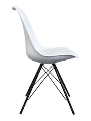 Fusion Living White Soho Plastic Dining Chairs Black Leg Set of 2 - Image 5 of 6