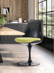 Fusion Living Green Tulip Dining Chair with Luxurious Single Cushion - Image 1 of 6
