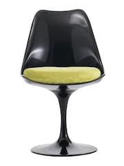Fusion Living Green Tulip Dining Chair with Luxurious Single Cushion - Image 3 of 6