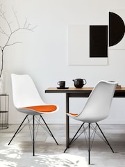 Fusion Living Orange Soho Plastic Dining Chair with Black Metal Legs - Image 1 of 6