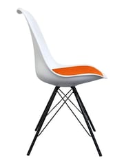 Fusion Living Orange Soho Plastic Dining Chair with Black Metal Legs - Image 3 of 6