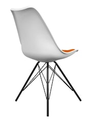 Fusion Living Orange Soho Plastic Dining Chair with Black Metal Legs - Image 4 of 6