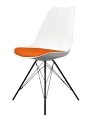 Fusion Living Orange Soho Plastic Dining Chair with Black Metal Legs - Image 5 of 6