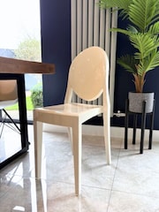 Fusion Living Ivory Ghost Style Plastic Victoria Dining Chair - Image 1 of 6