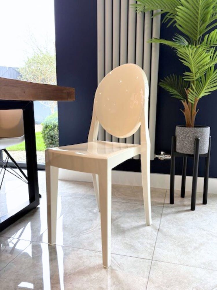 Fusion Living Ivory Ghost Style Plastic Victoria Dining Chair - Image 1 of 6