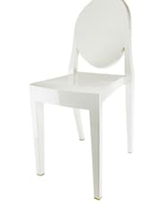 Fusion Living Ivory Ghost Style Plastic Victoria Dining Chair - Image 2 of 6