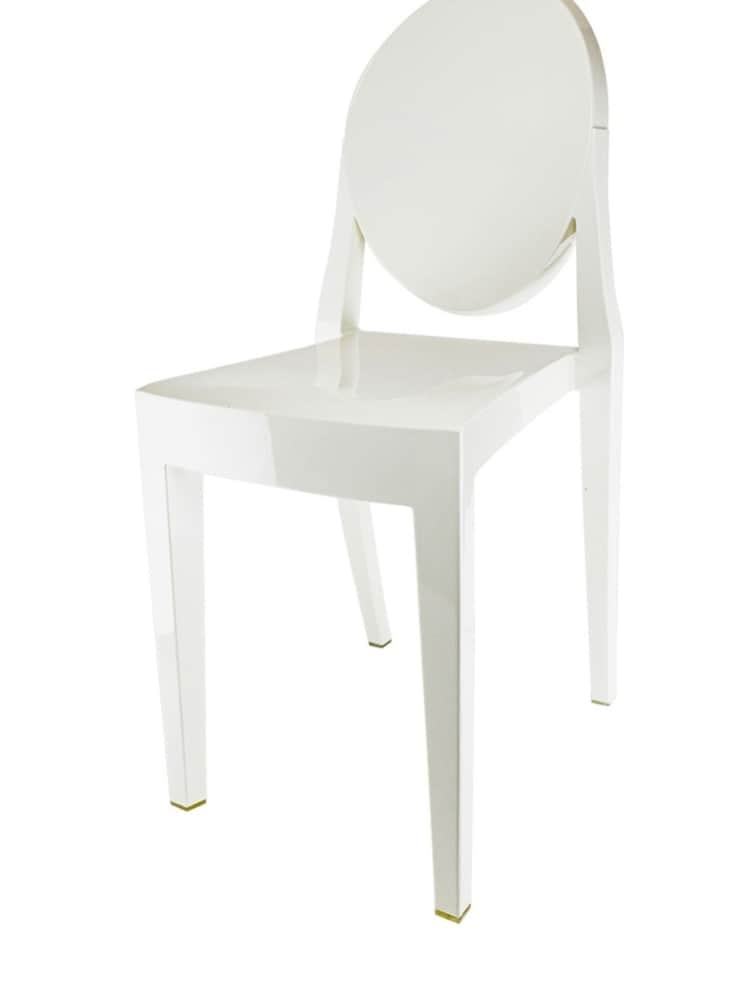 Fusion Living Ivory Ghost Style Plastic Victoria Dining Chair - Image 2 of 6