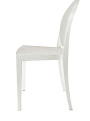 Fusion Living Ivory Ghost Style Plastic Victoria Dining Chair - Image 3 of 6