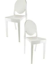 Fusion Living Ivory Ghost Style Plastic Victoria Dining Chair - Image 5 of 6