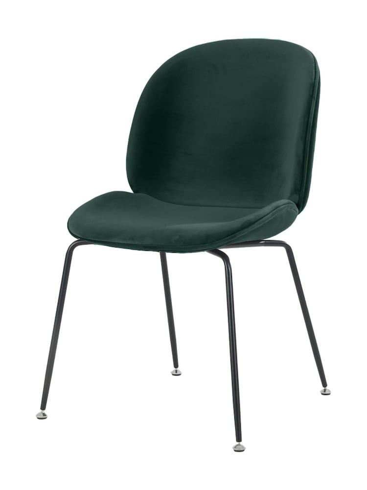 Fusion Living Dark Green Luxurious Velvet Dining Chair - Image 2 of 6