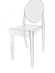 Fusion Living Clear Ghost Style Plastic Victoria Dining Chair - Image 2 of 6