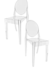 Fusion Living Clear Ghost Style Plastic Victoria Dining Chair - Image 5 of 6