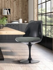 Fusion Living Grey Tulip Dining Chair with Luxurious Single Cushion - Image 1 of 6