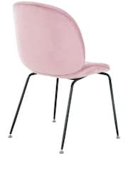 Fusion Living Blush PInk Luxurious Velvet Dining Chair Set of 2 - Image 7 of 8