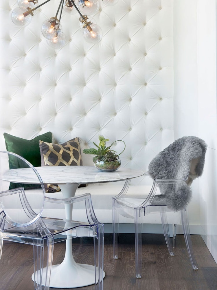 Fusion Living Clear Ghost Style Plastic Louis Armchair - Image 1 of 6