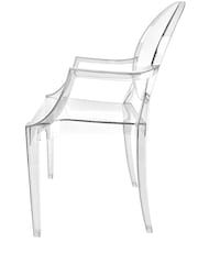 Fusion Living Clear Ghost Style Plastic Louis Armchair - Image 3 of 6