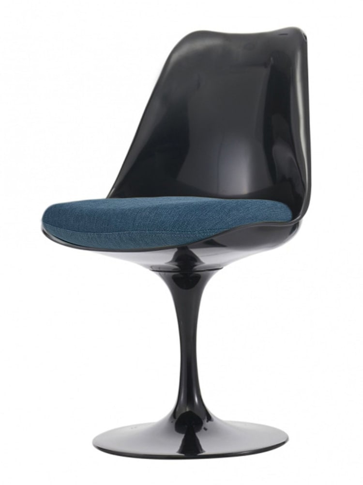 Fusion Living Navy Tulip Dining Chair with Luxurious Set of 2 Cushion - Image 2 of 6