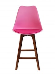 Fusion Living Bright Pink Soho Plastic Bar Stool Set of 2 - Image 3 of 6