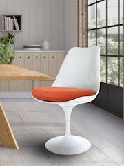 Fusion Living Orange Tulip Single Dining Chair with PU Cushion - Image 1 of 6
