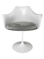 Fusion Living Grey Tulip Single Armchair with PU Cushion - Image 3 of 6