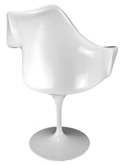 Fusion Living Grey Tulip Single Armchair with PU Cushion - Image 5 of 6