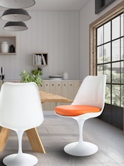 Fusion Living Orange Faux Tulip Set of 2 Dining Chair with PU Cushion - Image 1 of 6
