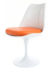 Fusion Living Orange Faux Tulip Set of 2 Dining Chair with PU Cushion - Image 2 of 6