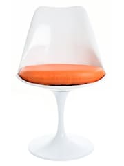 Fusion Living Orange Faux Tulip Set of 2 Dining Chair with PU Cushion - Image 3 of 6
