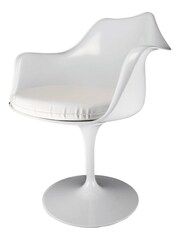 Fusion Living White Faux Tulip Single Armchair with PU Cushion - Image 3 of 6