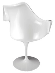 Fusion Living White Faux Tulip Single Armchair with PU Cushion - Image 4 of 6