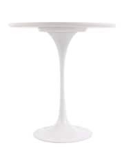 Fusion Living White Tulip Circular Side Table - Image 3 of 5