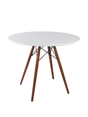 Fusion Living White Soho Dining Table Medium with Walnut Legs - Image 1 of 4