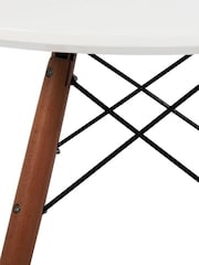 Fusion Living White Soho Dining Table Medium with Walnut Legs - Image 3 of 4