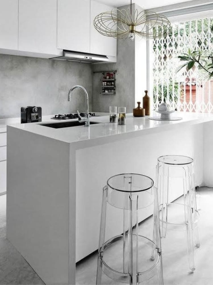 Fusion Living Clear Ghost Style Bar Stool - 76cm - Image 1 of 6