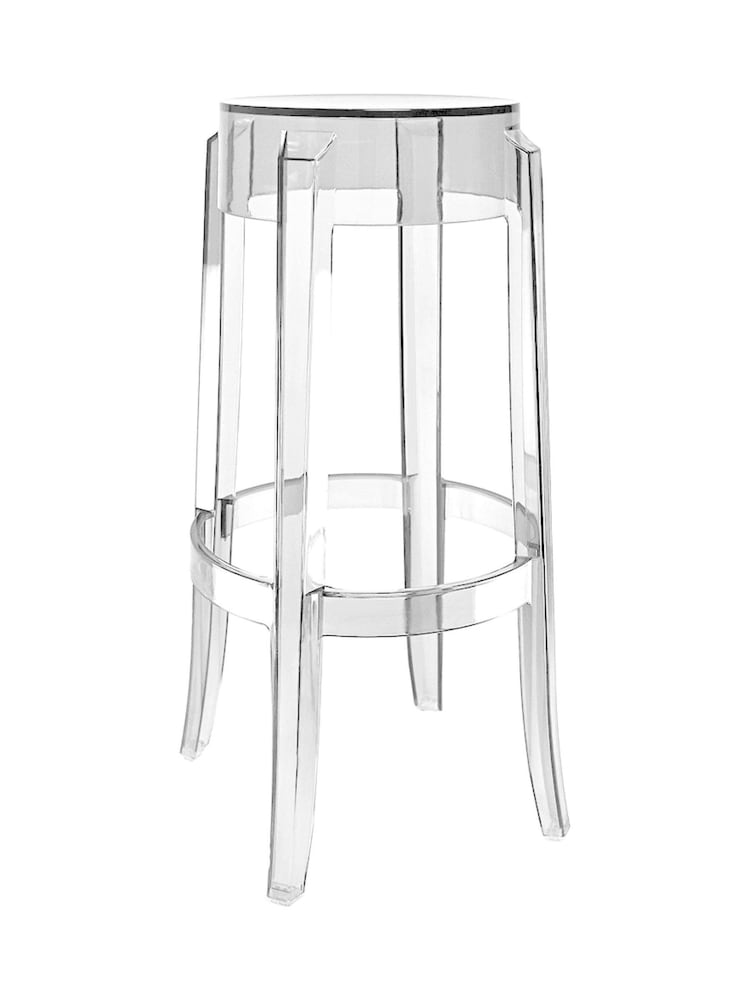 Fusion Living Clear Ghost Style Bar Stool - 76cm - Image 2 of 6
