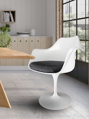 Fusion Living Black Tulip Single Armchair with PU Cushion - Image 1 of 6