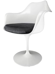 Fusion Living Black Tulip Single Armchair with PU Cushion - Image 2 of 6