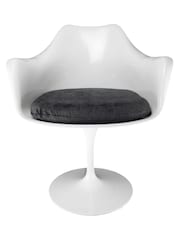 Fusion Living Black Tulip Single Armchair with PU Cushion - Image 3 of 6