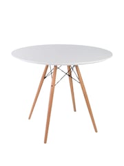 Fusion Living White Soho Dining Table Large with Natural Legs - Image 1 of 4