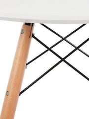 Fusion Living White Soho Dining Table Large with Natural Legs - Image 3 of 4