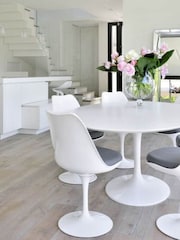 Fusion Living White Marble Tulip Medium Circular Dining Table - Image 1 of 5
