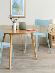 Fusion Living Dusty Blue Bistro Plastic Dining Chair - Image 1 of 6