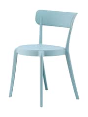 Fusion Living Dusty Blue Bistro Plastic Dining Chair - Image 2 of 6