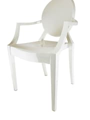 Fusion Living Ivory Ghost Style Plastic Louis Armchair - Image 2 of 6