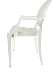 Fusion Living Ivory Ghost Style Plastic Louis Armchair - Image 3 of 6