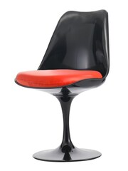 Fusion Living Red Faux Tulip Dining Chair with Luxurious Set of 2 Cushion - Image 2 of 6