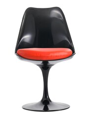 Fusion Living Red Faux Tulip Dining Chair with Luxurious Set of 2 Cushion - Image 3 of 6